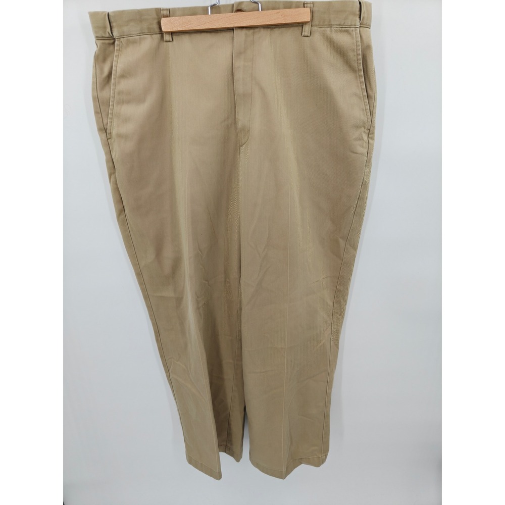 LL Bean Mens Comfort Waist Khaki Chino Pants 38x29 Tan Cotton Twill 245698